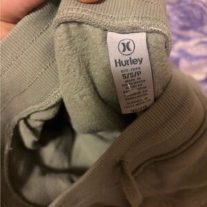 Hurley Olive Green Pullover Hoodie with Logo Tag